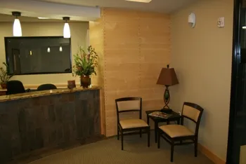 Front desk and chairs