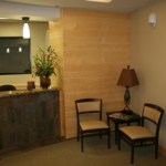 Front desk and chairs